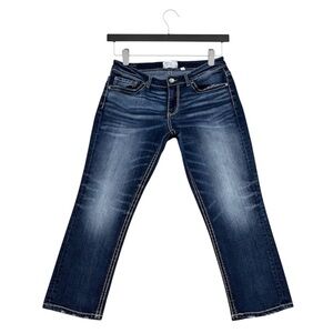 BKE Payton Cropped Jeans Women’s 29x26 Mid Rise Stretch Dark Wash EUC